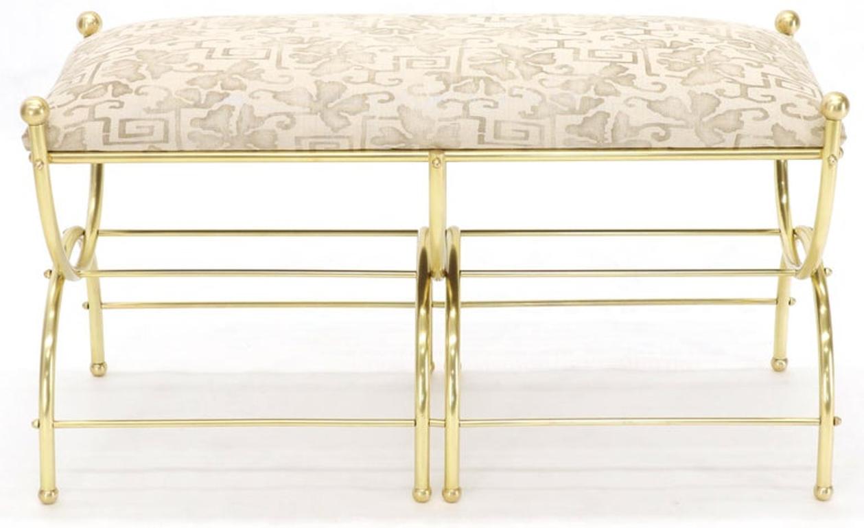 Solid Brass Frame Midcentury Window Bench New Upholstery