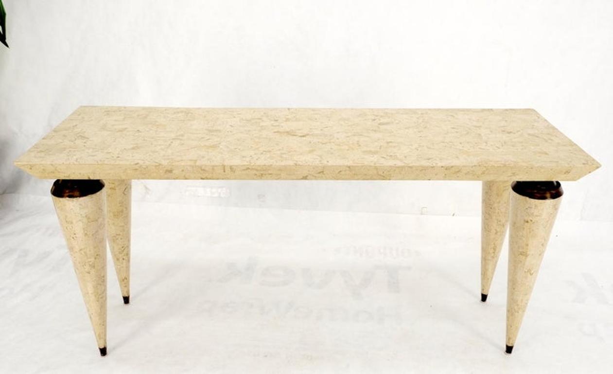 Mid-Century Modern Tessellated Stone Rectangle Console Sofa Table