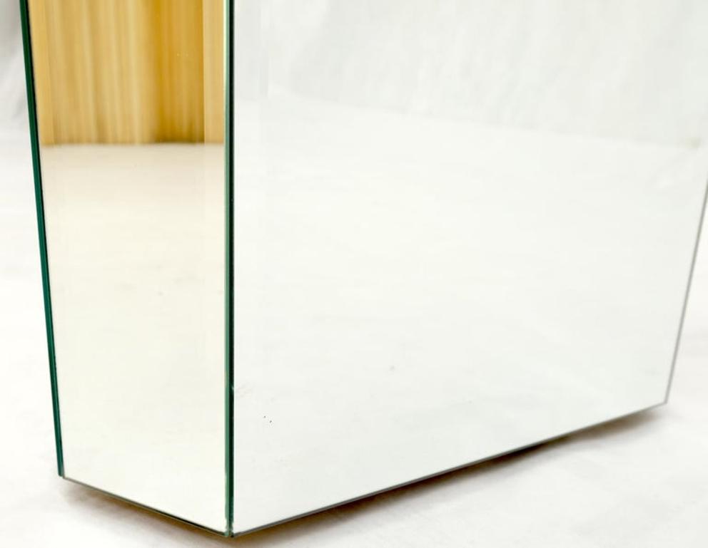Mid Century Modern Triangular Beveled Mirrors Pedestal Stand End Table Console