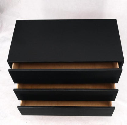 Black Lacquer 3 Louver Drawers Dresser on a "Base" 2 Pieces Cabinet Credenza