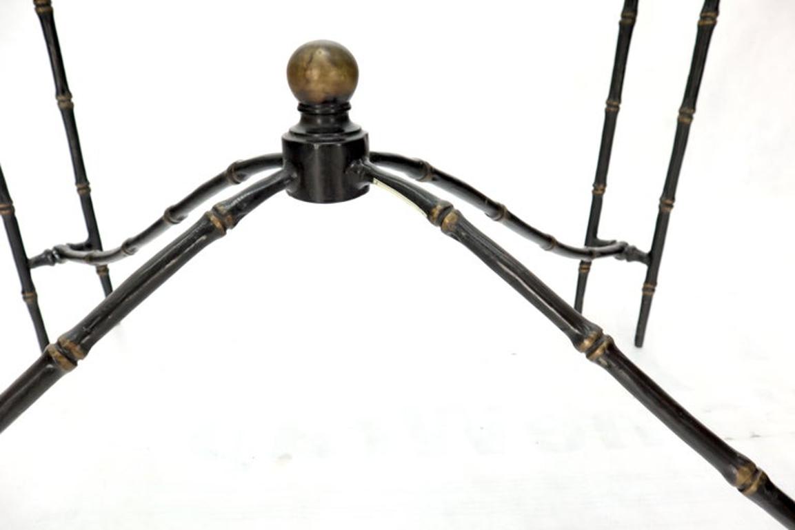 Bronze Faux Bamboo Glass Top Rectangular Coffee Table