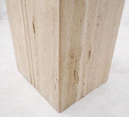 Travertine Pedestal Base Glass Top Console Sofa Hall Table