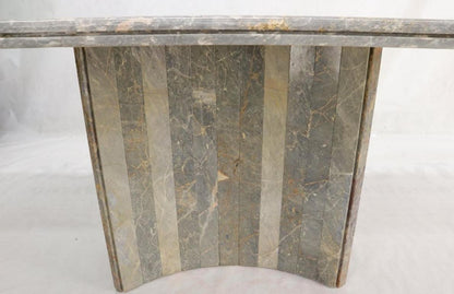 Rectangle Concave Shape Large Marble-Top Single Pedestal Dining Conference Table