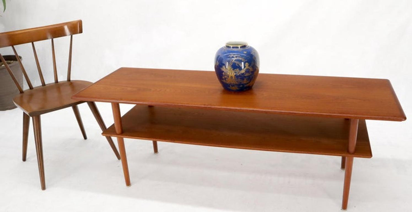 Danish Teak Mid-Century Modern Rectangular One Shelf Coffee Table