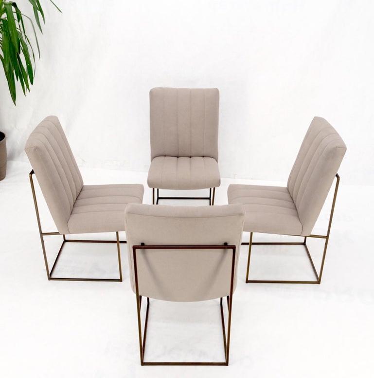 Set of 4 Milo Baughman Mid-Century Modern Dining Chairs New Alcantera Upholstery