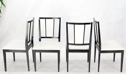 Set of Six Ebonized Cerused Walnut Dining Chairs