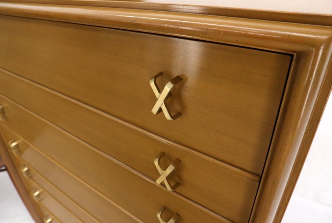 Paul Frankl X-Pulls Drawers High Chest Dresser