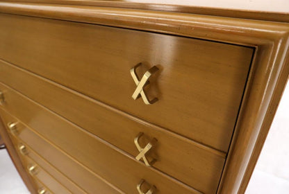 Paul Frankl X-Pulls Drawers High Chest Dresser