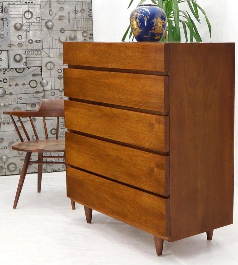 American Walnut Block Front Drawers High Chest Dresser American of Martinsville