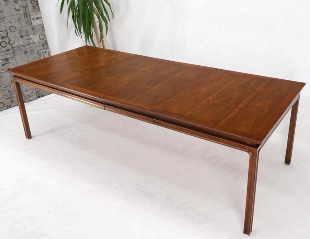 Large Oiled Walnut Two Extension Boards Leafs Rectangle Dining Table Mint