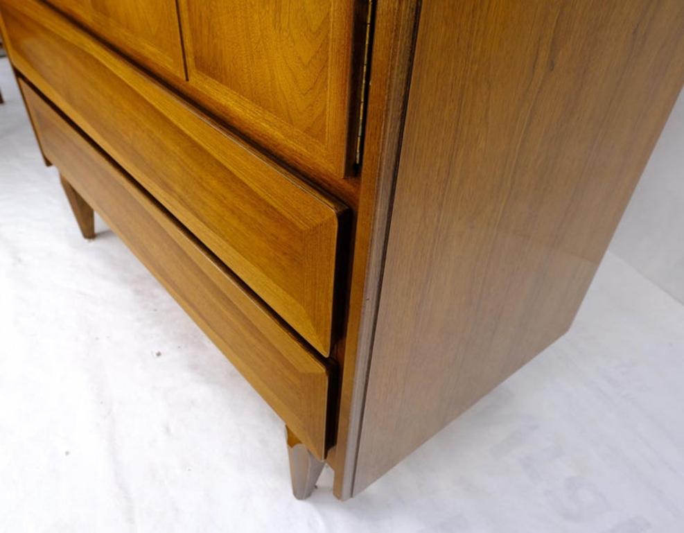 Mid Century American Walnut Gentleman's Chest Dresser w/ Two Doors Compartment