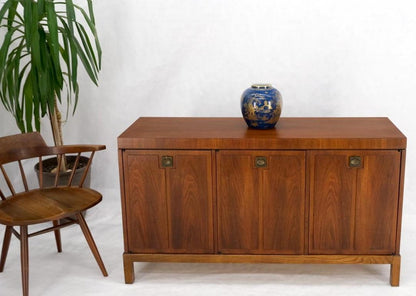 Three Doors Compartments Two Fitted Doors Walnut Mid Century Server Buffet