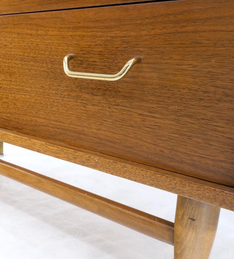 Walnut Tambour Doors Brass Hardware Serpentine Front 8 Drawers Dresser MINT!