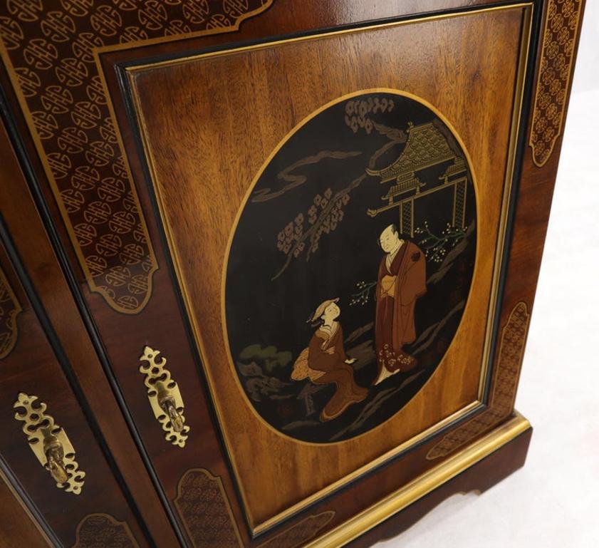 Painted Chinoiserie Two Doors Server Cabinet by Drexel