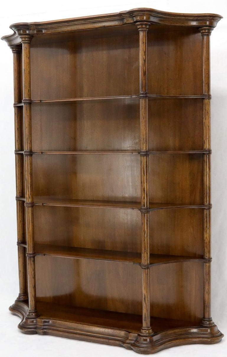 Large Oversize Figural Country French Style Open Bookcase with Spindles