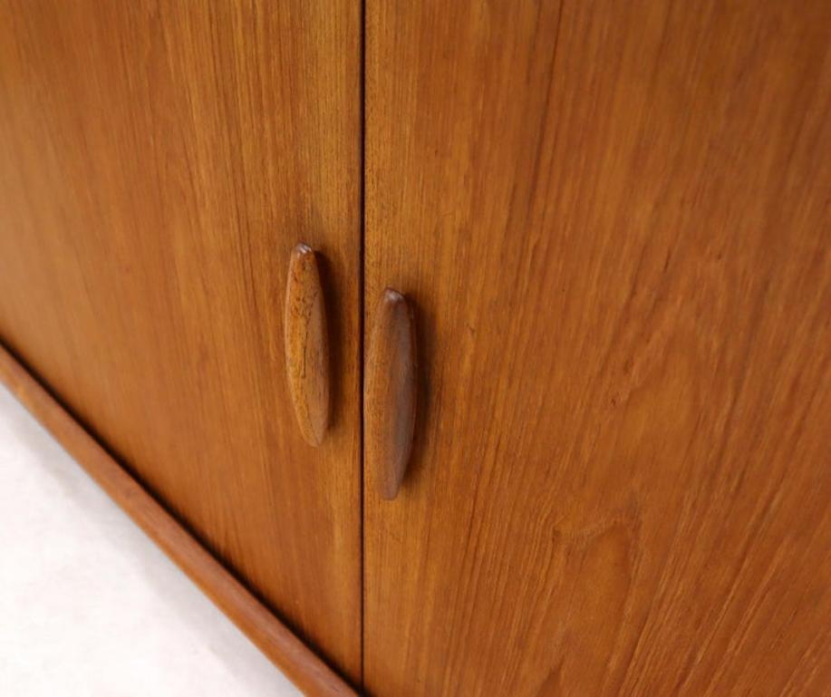 Danish Mid-Century Modern Teak Tambour Doors Long Dresser Credenza by Dyrlund