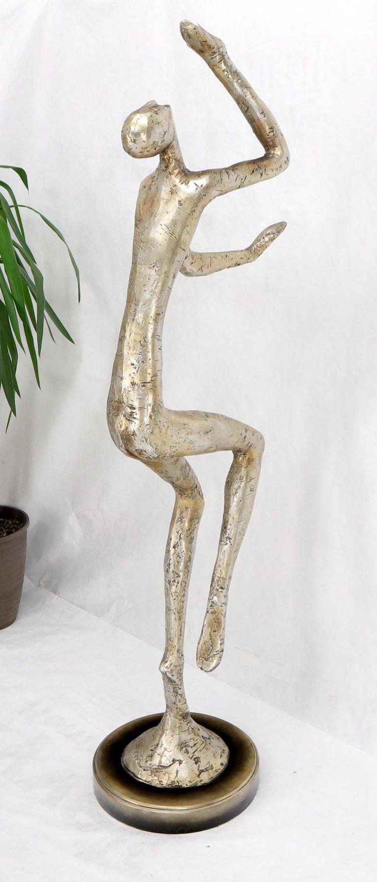 Large Full Height Tall Silver Gilt Composite Sculpture of a Dancer