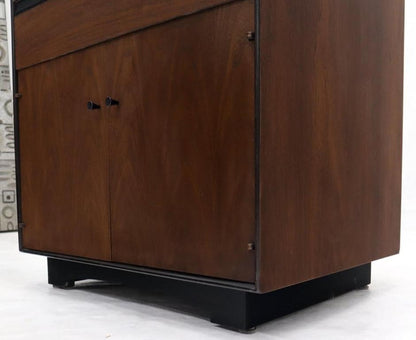 John Stuart Walnut One Drawer Two Doors Compartment End Table Nightstand