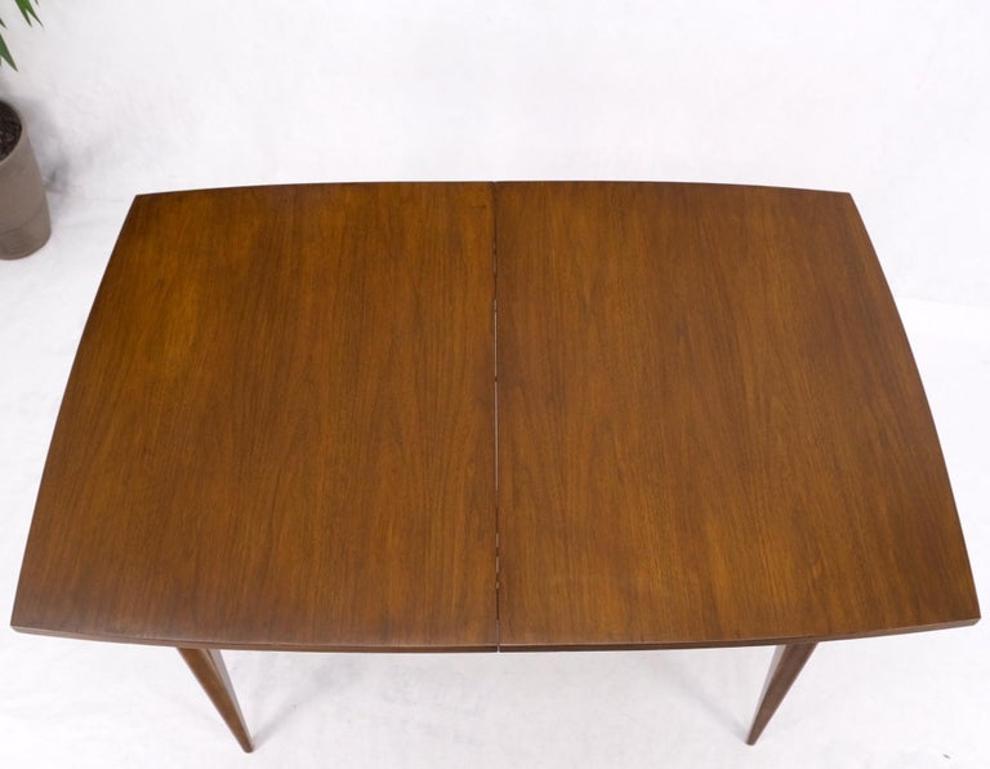 American Walnut Danish Modern Style Boat Shape Dining Table w/ 3 Leaves Mint