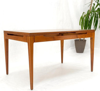 Danish Mid-Century Modern Teak Refectory Dining Table Two Leafs Mint!