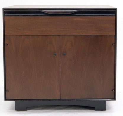 John Stuart Walnut One Drawer Two Doors Compartment End Table Nightstand