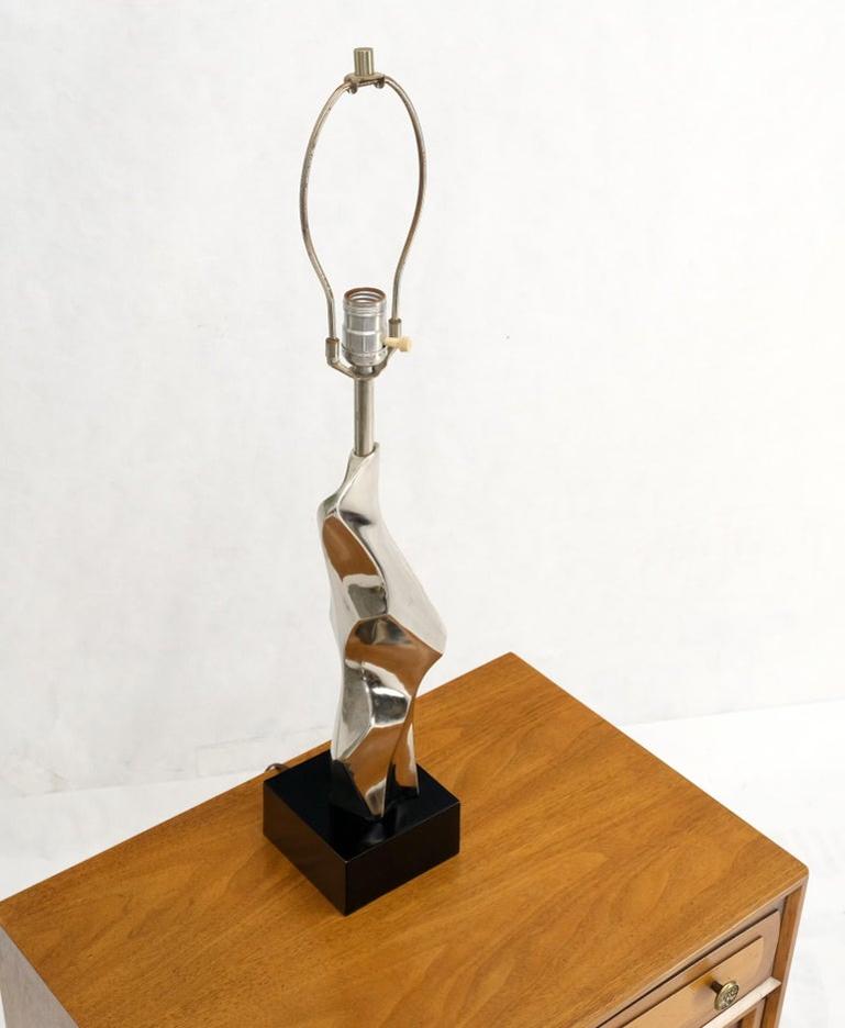 Abstract Polished Metal Chrome Table Lamp in Style of Picasso