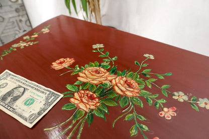 Red Lacquer Painted Bombay Dresser Chest of Drawers