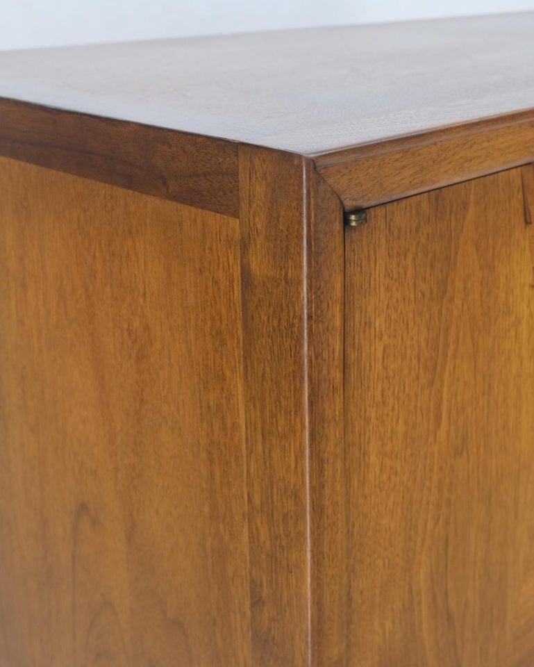 Mid Century John Stuart Walnut 2 Doors 4 Drawers Gentleman's High Chest Dresser