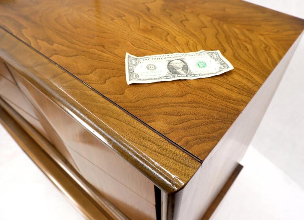 Diamond Front Walnut Mid-Century Modern Double High Chest Dresser