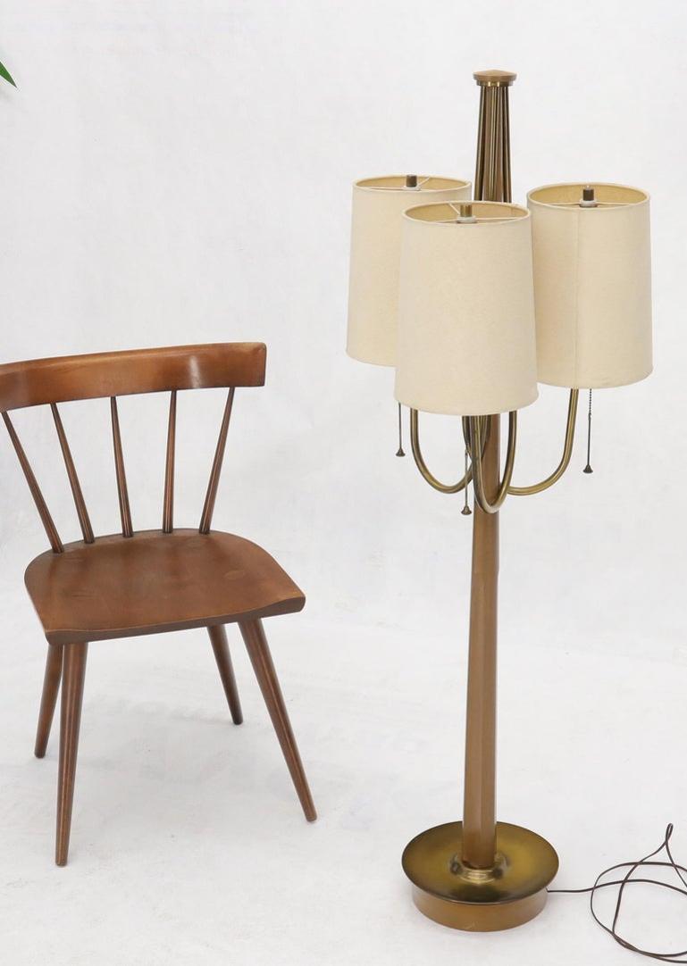 Large Mid-Century Modern Three arms Table or Floor Lamp with Cylinder Shades