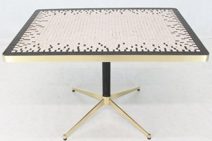 Machined Solid Brass X-Shape Base Mosaic Top Cafe Table