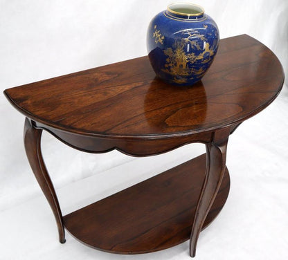 Solid Cherry Demilune Console Table by Baker