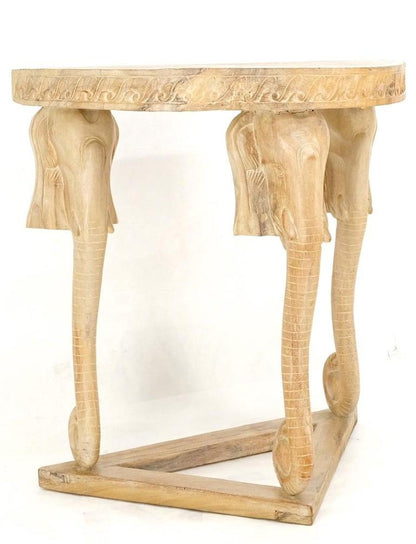 Demilune Elephant Motive Base Console Sofa Table Stand