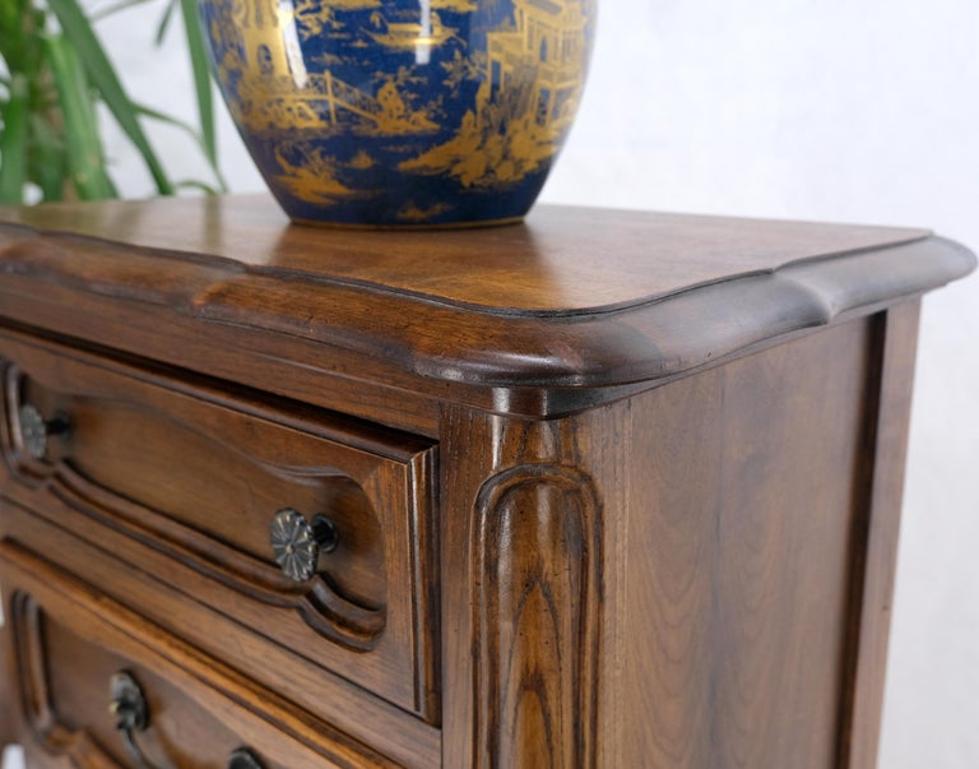 French Carved Walnut Lingerie 6 Dovetails Drawer Chest Dresser Drop Pulls