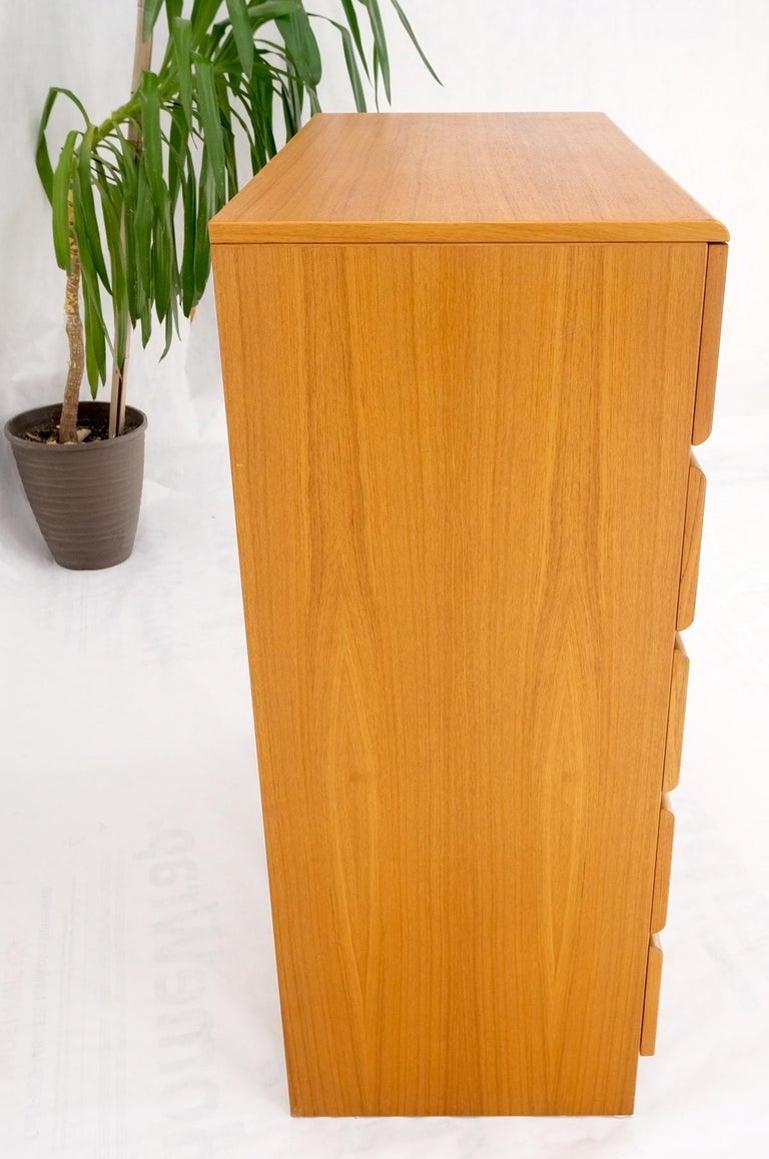 Danish Mid-Century Modern Teak Side by Side Cabinet w 5 Drawers Shelf Compartmet