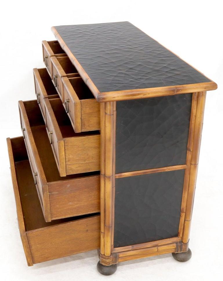 Rattan 7 Drawer Bachelor Chest of Drawers by Baker