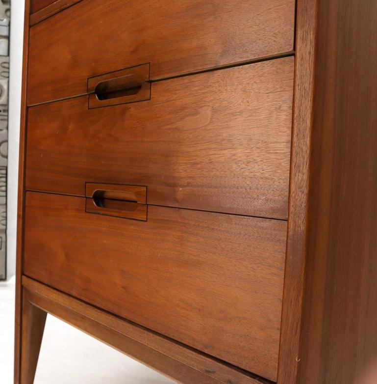 Mid-Century Modern American Walnut Tall Skinny Lingerie Chest Dresser