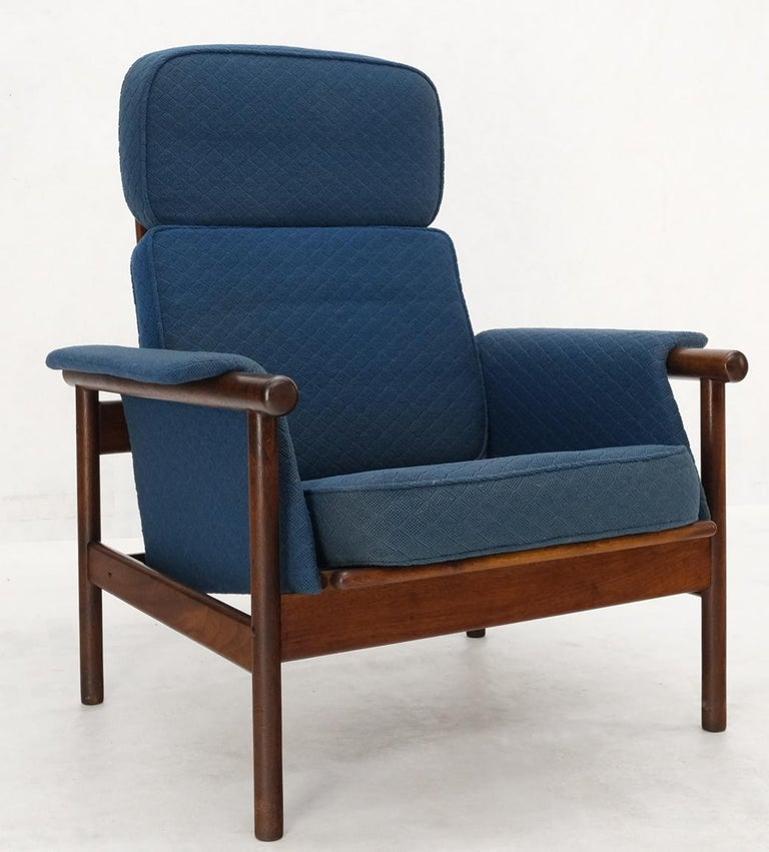 Danish Mid Century Modern Teak Dowels Design Lounge Chair by Selig