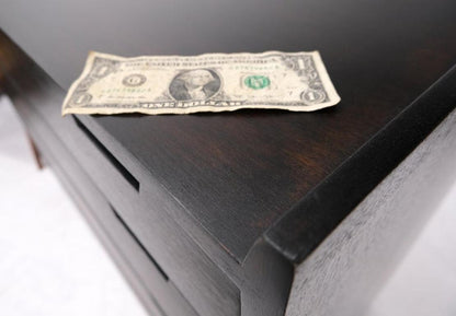 Pair of Ebonized Mahogany 4 Drawers Bachelor Chests w/ Gallery Tops Restored