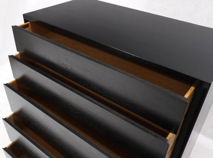Five Drawers Black Lacquer Mahogany High Chest Dresser by John Stuart