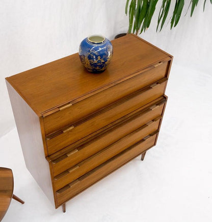 Mid-Century Modern Walnut 5 Drawers High Chest Dresser MINT!