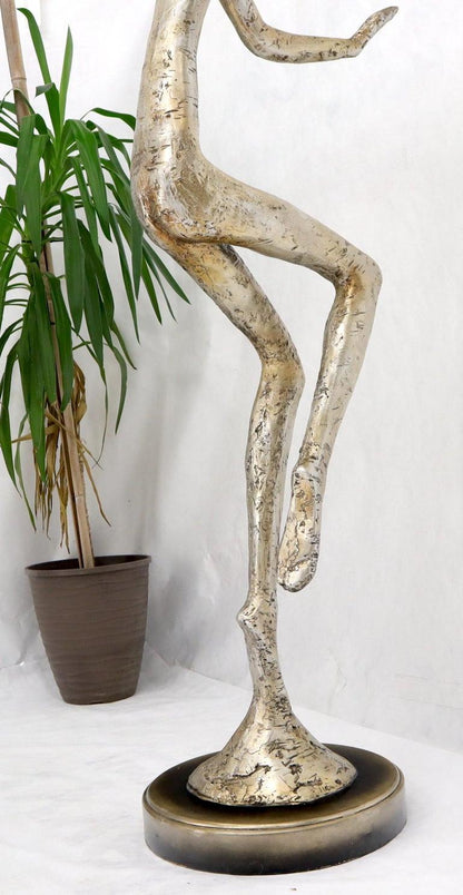 Large Full Height Tall Silver Gilt Composite Sculpture of a Dancer