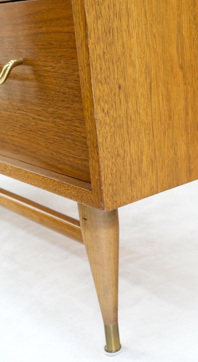 Walnut Tambour Doors Brass Hardware Serpentine Front 8 Drawers Dresser MINT!