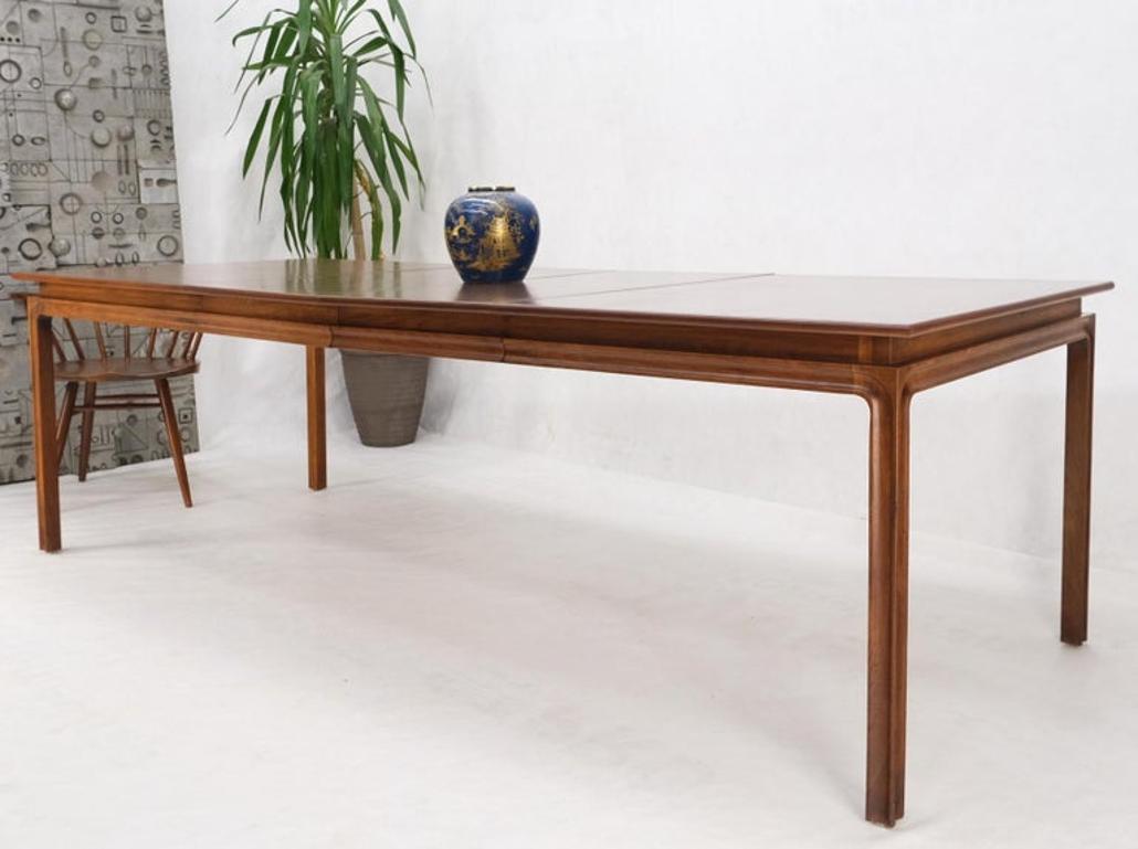 Large Oiled Walnut Two Extension Boards Leafs Rectangle Dining Table Mint