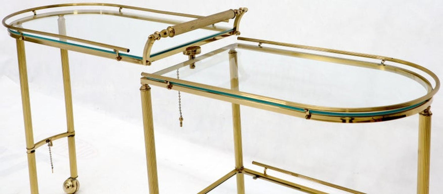 Half Oval Expandable Serving Cart Tray Table