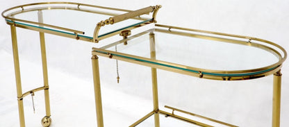 Half Oval Expandable Serving Cart Tray Table