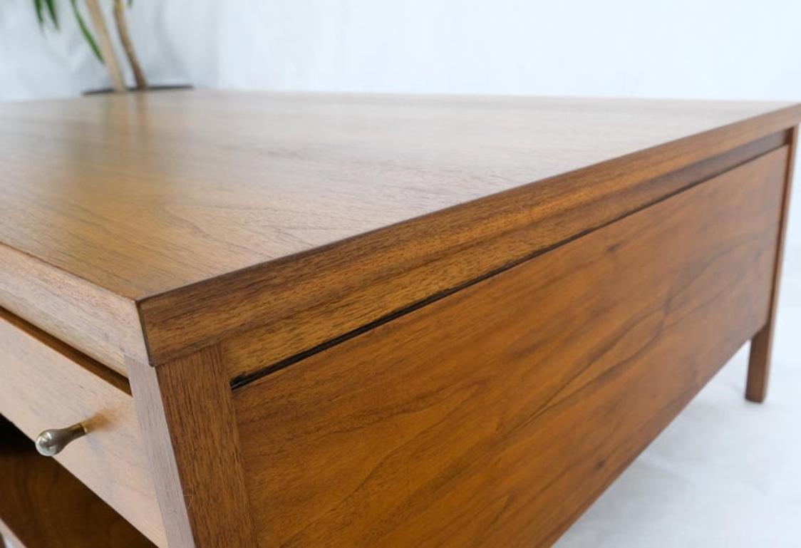 Large Rectangle Walnut One Drawer Paul McCobb Coffee Table for Calvin 1960s Mint