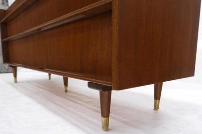 Edmund Spence Attributed Large 6 Drawers Walnut Dresser W/ Gallery Top Cone Legs