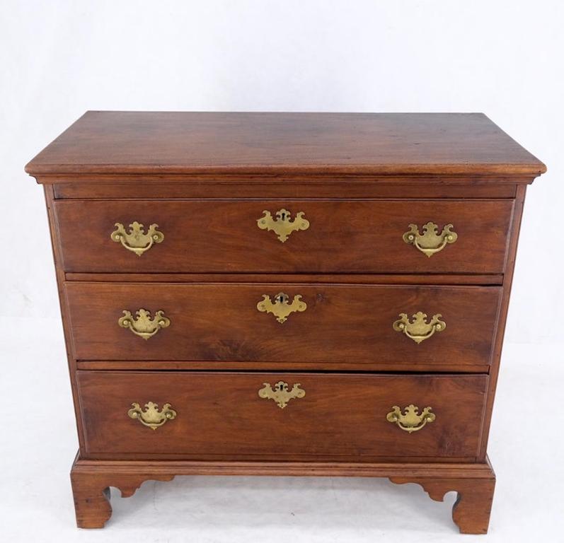 Solid Mahogany 3 Drawers Antique Chippendale Style Dresser Chest