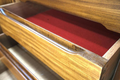 Long Rosewood Danish Mid-Century Modern 4 Doors Drawers Credenza Finished Back
